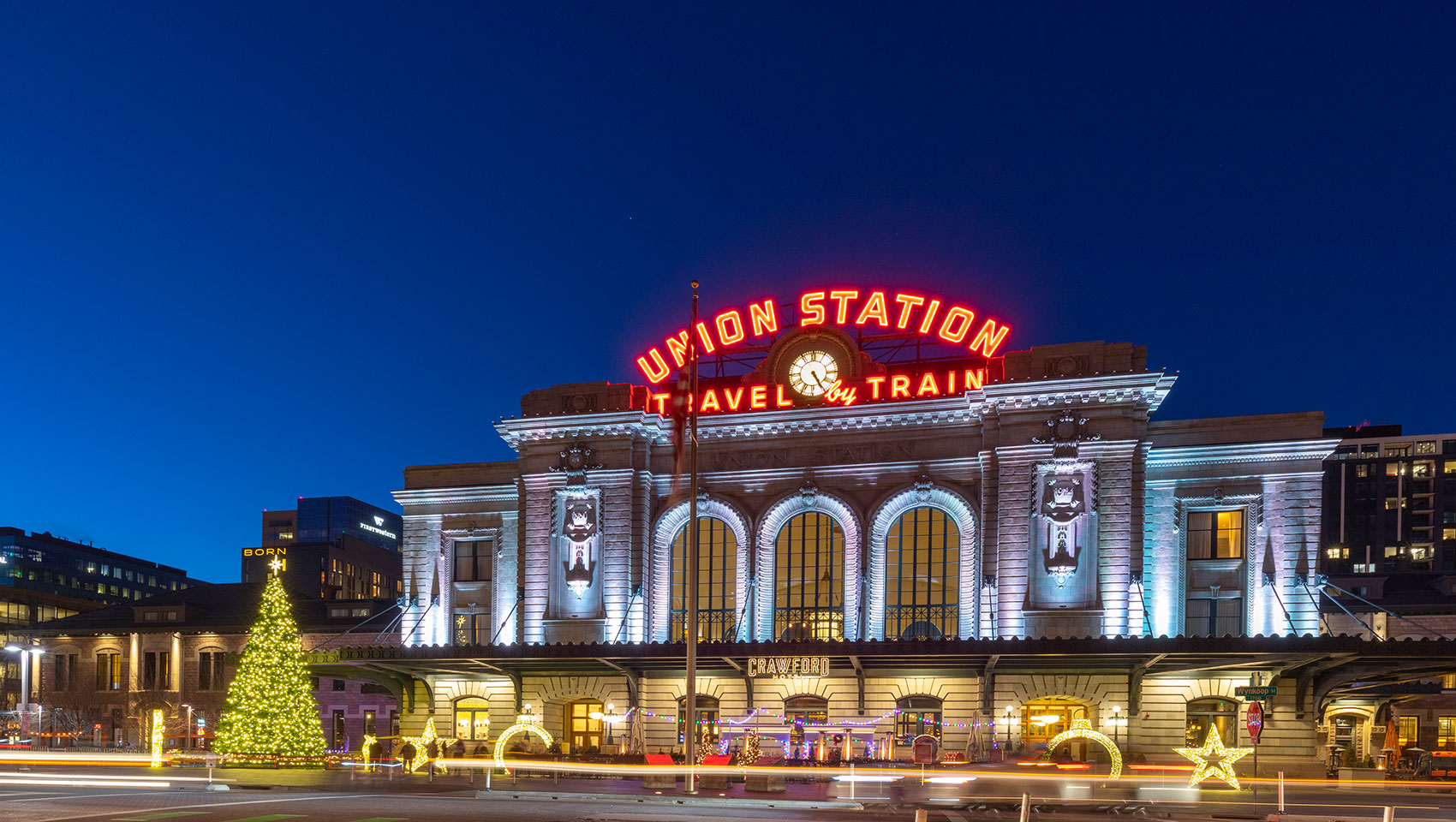 Union Station in Denver with Holiday Tree